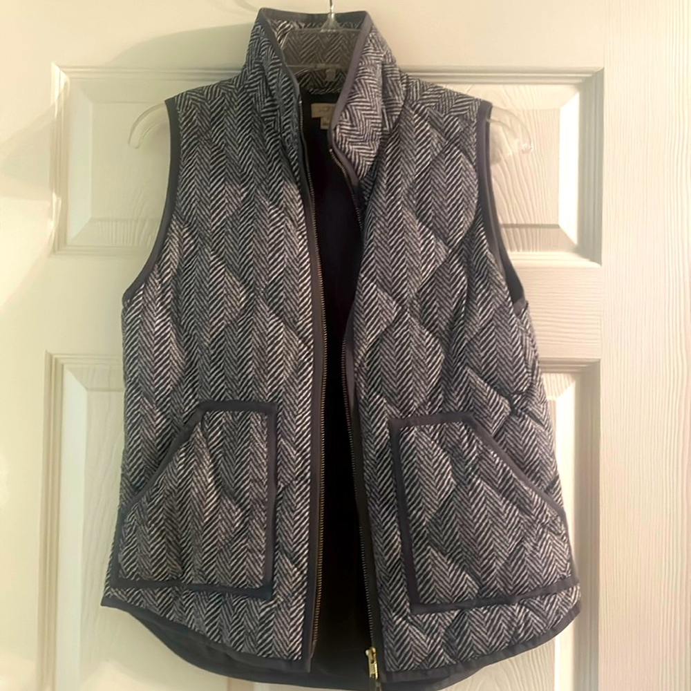 J.Crew herringbone puffer vest